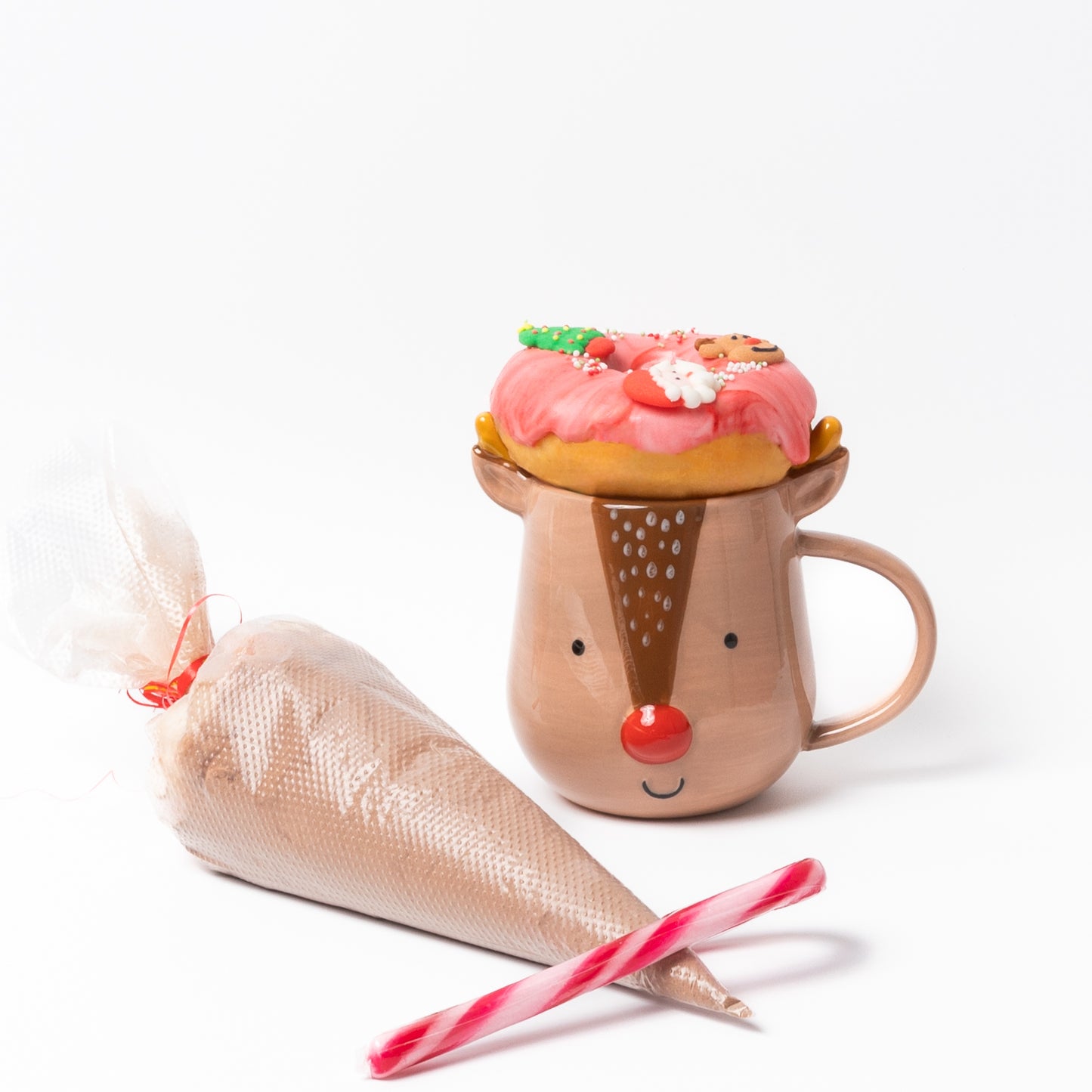 Festive Mug: Hot Chocolate & Doughnut Set
